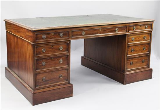 A Victorian mahogany partners desk, 5ft 6ins x 3ft 2ins